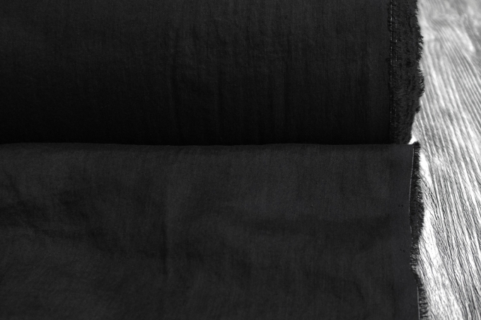 Medium Weight linen with Viscose Stone Washed black
