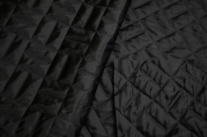 Курточная стёганая ткань waterproof черный