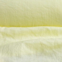 Лён костюмно-плательный светло-лимонный с эффектом мятости