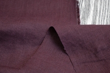 Лён костюмно-плательный фиолетово-бордовый c эффектом мятости