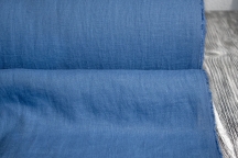 Лён костюмно-плательный лазурь с эффектом мятости 4С33