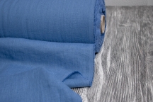 Лён костюмно-плательный лазурь с эффектом мятости 4С33