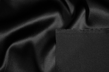 Натуральный шёлк-атлас c эластаном черный