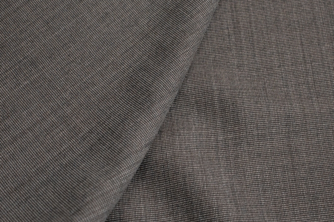 Итальянская костюмная жаккардовая шерсть светло-коричневая