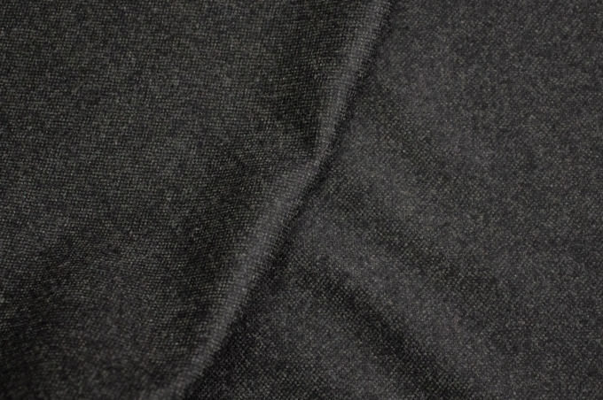 Итальянская костюмная шерсть-фланель графитовый меланж