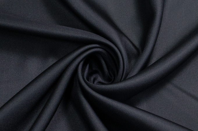 Натуральный шёлк-твил темно-синий