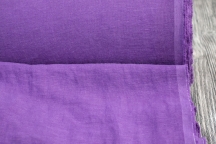 Лён с вискозой плательный фиолетовый с эффектом мятости