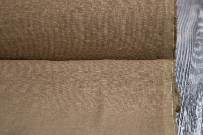 Medium Weight linen Stone Washed sand brown