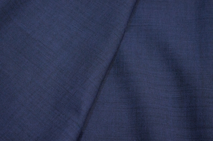 Итальянская эластичная костюмная меланжевая шерсть синяя