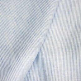 Lightweight Linen white, blue stripe