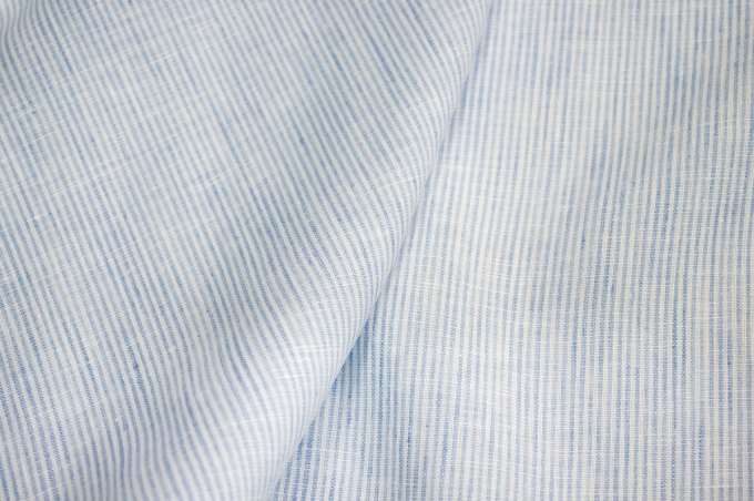 Lightweight Linen white, blue stripe