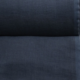 Лён костюмно-плательный темно-синий с эффектом мятости