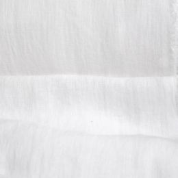 Extra Wide Snow-White Washed Linen Fabric, 255 cm, Crinkled Look