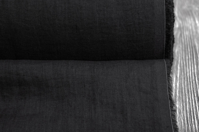 Light Weight Linen Stone Washed black