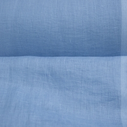 Лён плательно-блузочный сине-голубой с эффектом мятости