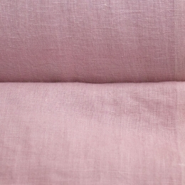 Лён костюмно-плательный перламутрово-розовый с эффектом мятости-%