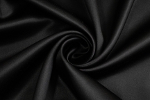 Итальянский блузочно-плательный атласный хлопок черный