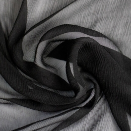 Silk crush chiffon black