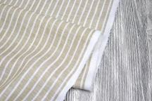Dress-blouse linen grey-beige, white-milk stripes