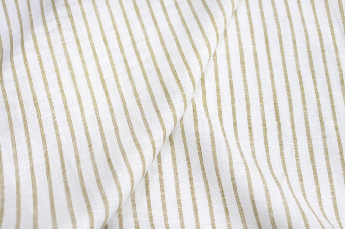 Lightweight Linen milk-white, beige stripe