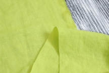 Medium Weight linen with Viscose Stone Washed lemon yellow-salad