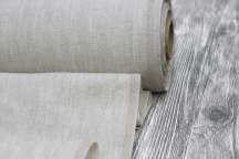 Heavy Weight Linen Fabric Stone Washed light grey