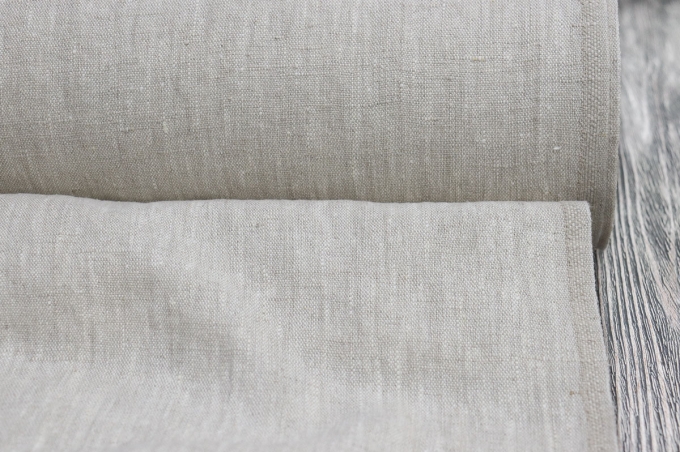 Heavy Weight Linen Fabric Stone Washed light grey
