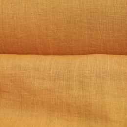 Лён костюмно-плательный умягченный горчица. Энзимная стирка.