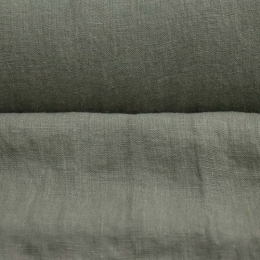 Medium Weight Linen Stone Washed muted khaki