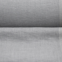 Лён костюмно-плательный серый дымчатый с эффектом мятости