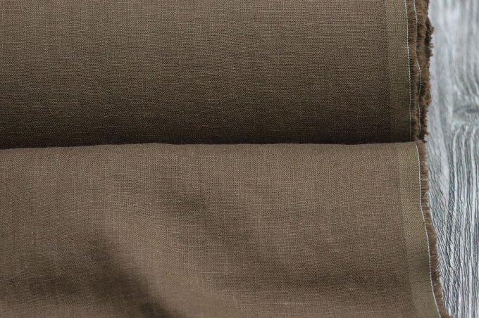 Medium Weight Linen Stone Washed brown-chocolate