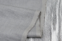 Лён костюмно-плательный серый дымчатый с эффектом мятости