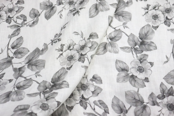 Linen Apple orchard Fabric