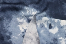 Итальянская плательная вискоза синий тай-дай