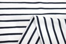 Knitwear french terry double thread blue, white stripe