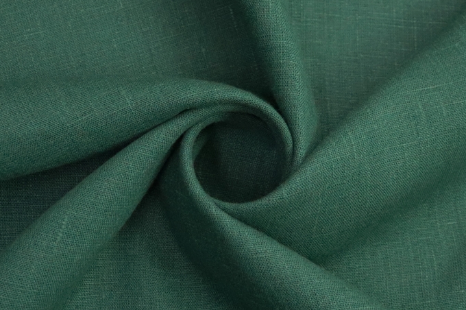 Heavy Weight Linen Fabric green emerald