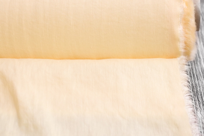 Лён с вискозой плательный крем-брюле с эффектом мятости