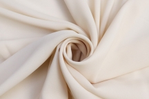 Natural silk crepe silk crepe with elastane in cream