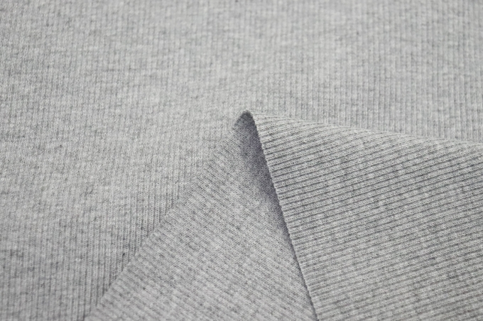 Трикотажное полотно Кашкорсе Серый Меланж 50-04