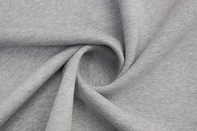 Трикотаж футер 3-х нитка с начёсом 100% хлопок 470 г/м2 Серый меланж 50-04