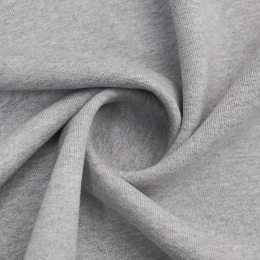 Трикотаж футер 3-х нитка с начёсом стриженный 100% хлопок Серый меланж 50-04