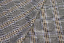 Итальянский костюмный хлопок фланель бежевая клетка Итальянский костюмный хлопок фланель бежевая клетка