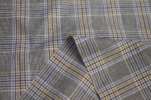 Итальянская костюмная шерсть с полиэстером бежевая клетка