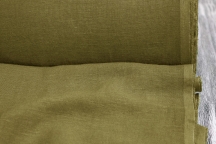 Medium Weight linen with Viscose Stone Washed natural olive color