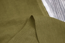 Medium Weight linen with Viscose Stone Washed natural olive color