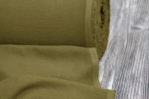 Medium Weight linen with Viscose Stone Washed natural olive color