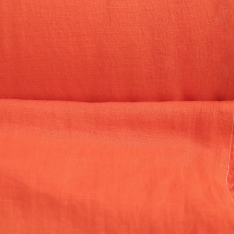 Лён с вискозой плательный ярко-оранжевый с эффектом мятости