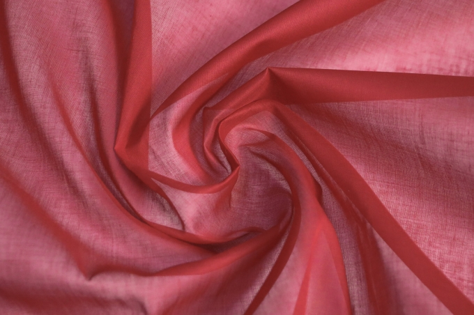 Итальянская хлопковая органза красно-рубиновый