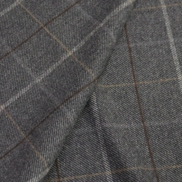 Итальянская пальтовая шерсть серо-коричневая клетка